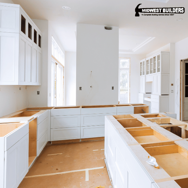 Image of a kitchen during a remodel for the blog answering does remodeling increase home value? 